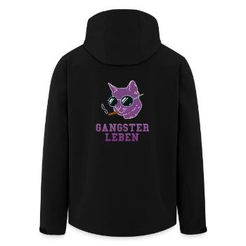 Gangster Cat - Recycelte Männer Softshell-Jacke von Stanley/Stella - Schwarz - Hinten - AI Model Male 185 light (185cm)