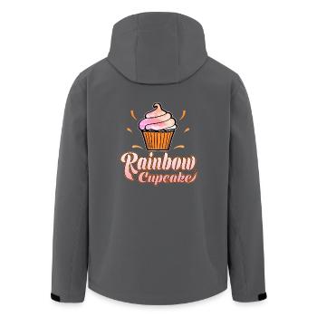 Schönes Cupcake/ Muffin Shirt "Rainbow cupcake" - Recycelte Männer Softshell-Jacke von Stanley/Stella - Schwarz - Hinten - AI Model Male 185 light (185cm)
