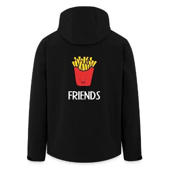 Best Friends, Beste Freunde, Partnershirt, Pommes - Recycelte Männer Softshell-Jacke von Stanley/Stella - Schwarz - Hinten - AI Model Male 185 light (185cm)
