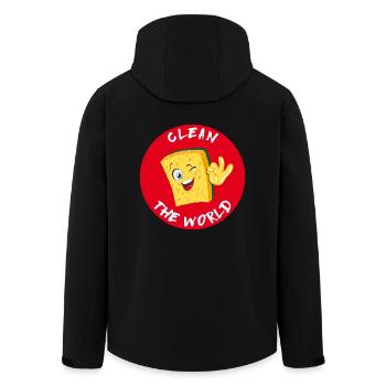 sponge - Men’s Recycled Softshell Jacket by Stanley/Stella - black - Back - AI Model Male 185 light (185cm)