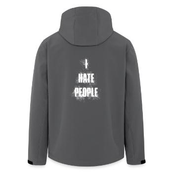 i hate people Spruch Sprüche Menschen Hass Humor - Recycelte Männer Softshell-Jacke von Stanley/Stella - Anthrazit - Hinten - AI Model Male 185 light (185cm)