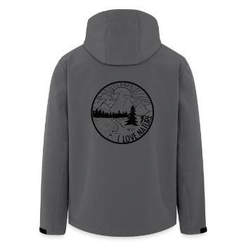 I love nature - nature, camping, outdoor, camping - Men’s Recycled Softshell Jacket by Stanley/Stella - black - Back - AI Model Male 185 light (185cm)