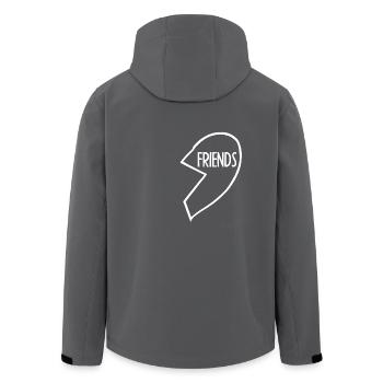 Meilleurs amis, meilleurs amis, chemise de partenaire, coeur - Veste softshell homme en polyester recyclé Stanley/Stella - noir - Dos - AI Model Male 185 light (185cm)