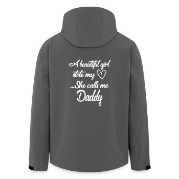 Vater Vatertag Papa Tochter Geschenk Herz Liebe - Recycelte Männer Softshell-Jacke von Stanley/Stella - Schwarz - Hinten - AI Model Male 185 light (185cm)