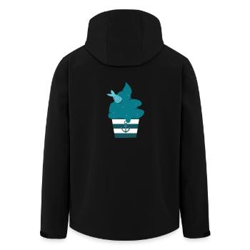 Muffin Fisch - Recycelte Männer Softshell-Jacke von Stanley/Stella - Schwarz - Hinten - AI Model Male 185 light (185cm)