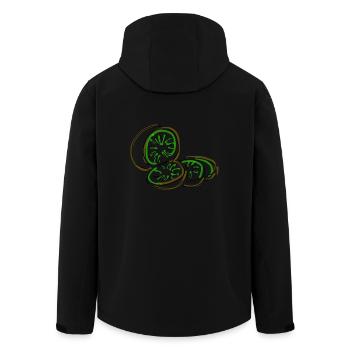 Kiwi - Recycelte Männer Softshell-Jacke von Stanley/Stella - Schwarz - Hinten - AI Model Male 185 light (185cm)