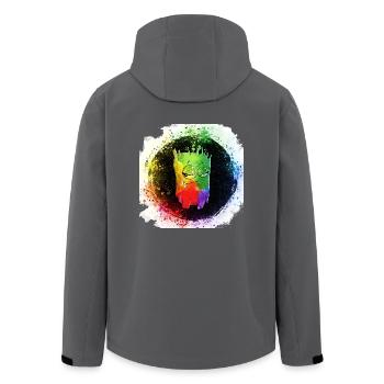 Lustiges Monster Hipster Buntes Leben Geschenkidee - Recycelte Männer Softshell-Jacke von Stanley/Stella - Anthrazit - Hinten - AI Model Male 185 light (185cm)