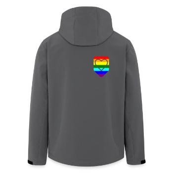 Brusttasche Herz LGTB Pride Gay - Recycelte Männer Softshell-Jacke von Stanley/Stella - Schwarz - Hinten - AI Model Male 185 light (185cm)