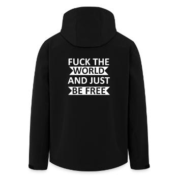 Fuck the World and just be free - Recycelte Männer Softshell-Jacke von Stanley/Stella - Schwarz - Hinten - AI Model Male 185 light (185cm)