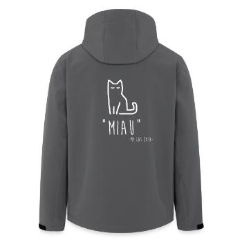 Meow Cat - Men’s Recycled Softshell Jacket by Stanley/Stella - anthracite - Back - AI Model Male 185 light (185cm)