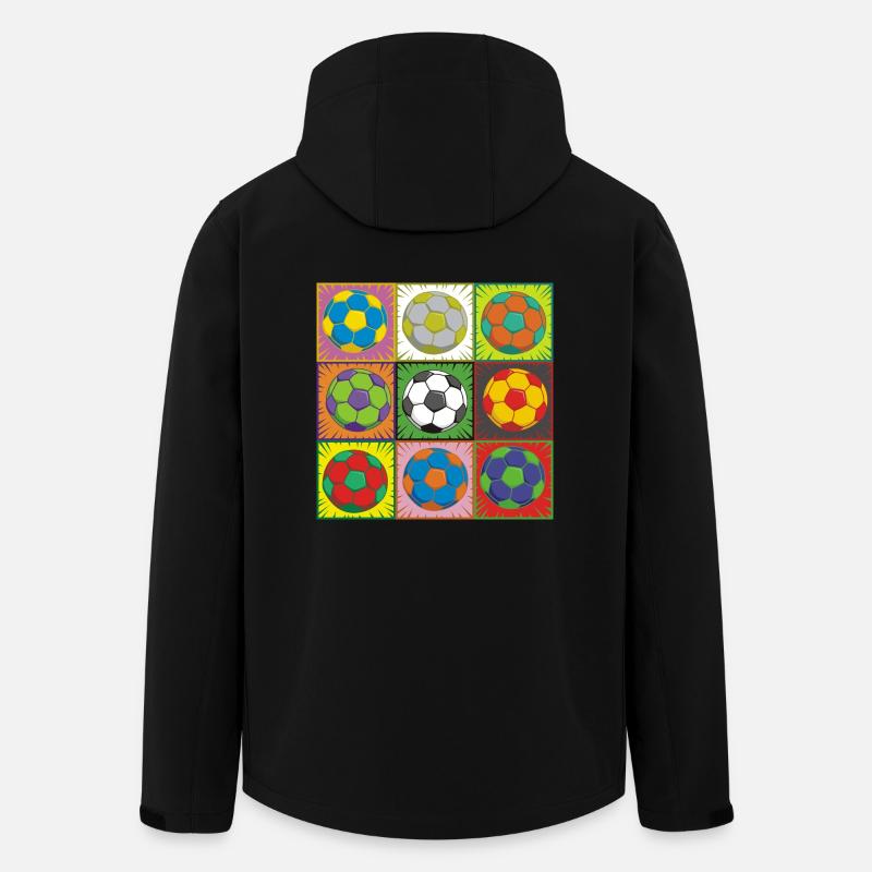 Fußball (Fußball) Pop Art - Recycelte Männer Softshell-Jacke von Stanley/Stella - Schwarz