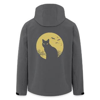 halloween chat lune - Veste softshell homme en polyester recyclé Stanley/Stella - noir - Dos - AI Model Male 185 light (185cm)