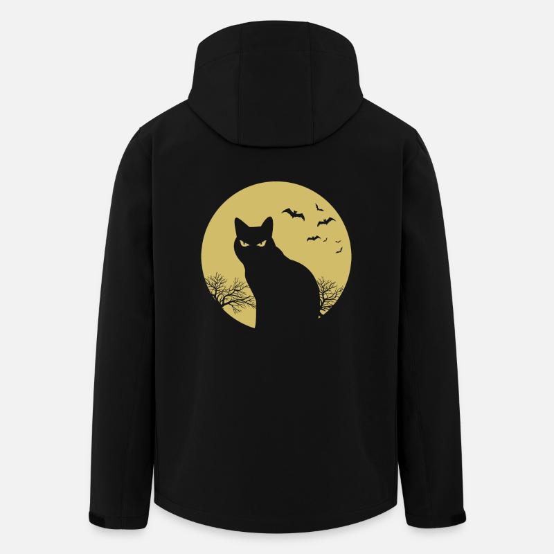halloween Katze Mond - Recycelte Männer Softshell-Jacke von Stanley/Stella - Schwarz
