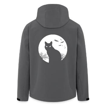 Chat Halloween Moon Gift Chats pour animaux de compagnie - Veste softshell homme en polyester recyclé Stanley/Stella - noir - Dos - AI Model Male 185 light (185cm)