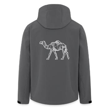 Camel geometric gift hipster modern lines - Men’s Recycled Softshell Jacket by Stanley/Stella - black - Back - AI Model Male 185 light (185cm)