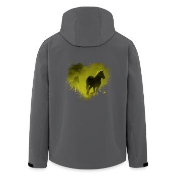 Pferde Reiten Splatter Fleck Splash Spritzer Herz - Recycelte Männer Softshell-Jacke von Stanley/Stella - Schwarz - Hinten - AI Model Male 185 light (185cm)