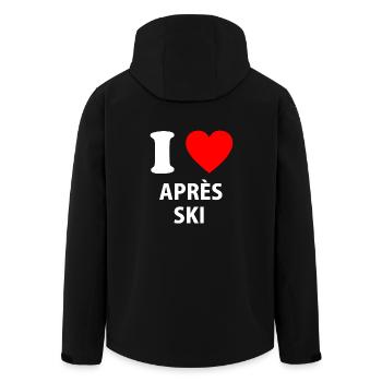 Love Apres Ski Mountains Snow Ski Lift Shirt Gift - Men’s Recycled Softshell Jacket by Stanley/Stella - black - Back - AI Model Male 185 light (185cm)