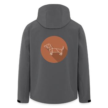 dachshund - Men’s Recycled Softshell Jacket by Stanley/Stella - black - Back - AI Model Male 185 light (185cm)