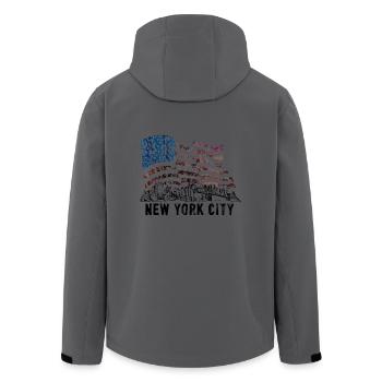 Drapeau de la ville de New York - Veste softshell homme en polyester recyclé Stanley/Stella - noir - Dos - AI Model Male 185 light (185cm)