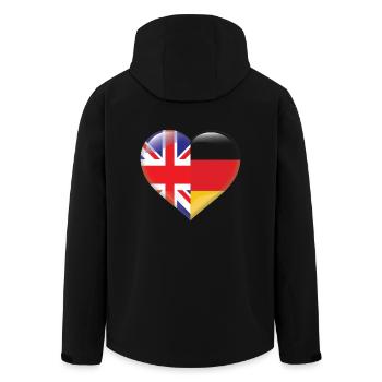 Heart Flag England Germany German Gift - Men’s Recycled Softshell Jacket by Stanley/Stella - black - Back - AI Model Male 185 light (185cm)