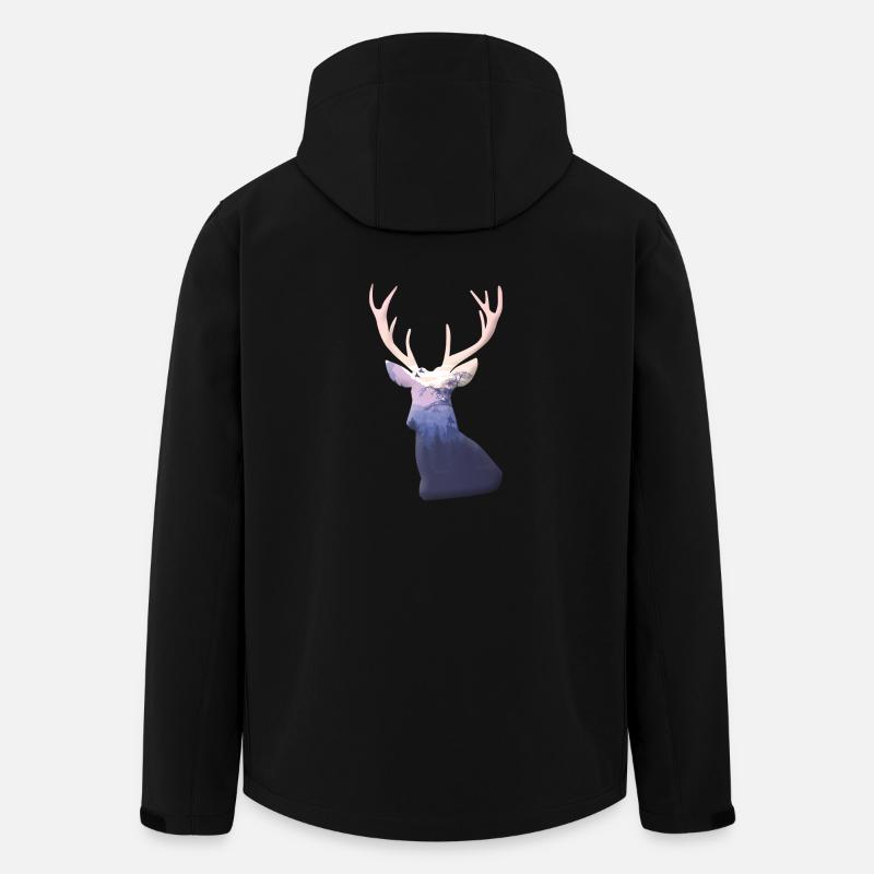 Hirsch - Recycelte Männer Softshell-Jacke Discoverer von Stanley/Stella - Schwarz