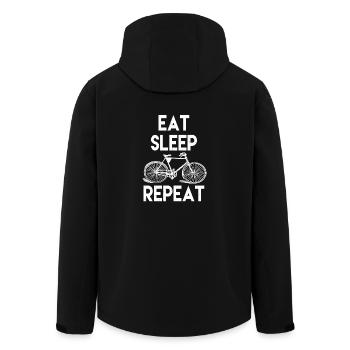 Eat sleep Repeat Fahrrad Sprueche Bike Spruch - Recycelte Männer Softshell-Jacke von Stanley/Stella - Schwarz - Hinten - AI Model Male 185 light (185cm)