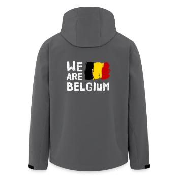 Belgien belgische Flagge Cartoon slogan Geschenk - Recycelte Männer Softshell-Jacke von Stanley/Stella - Schwarz - Hinten - AI Model Male 185 light (185cm)