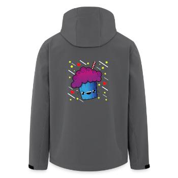 Cartoon Muffin Herz und Sterne T Shirt - Recycelte Männer Softshell-Jacke von Stanley/Stella - Schwarz - Hinten - AI Model Male 185 light (185cm)