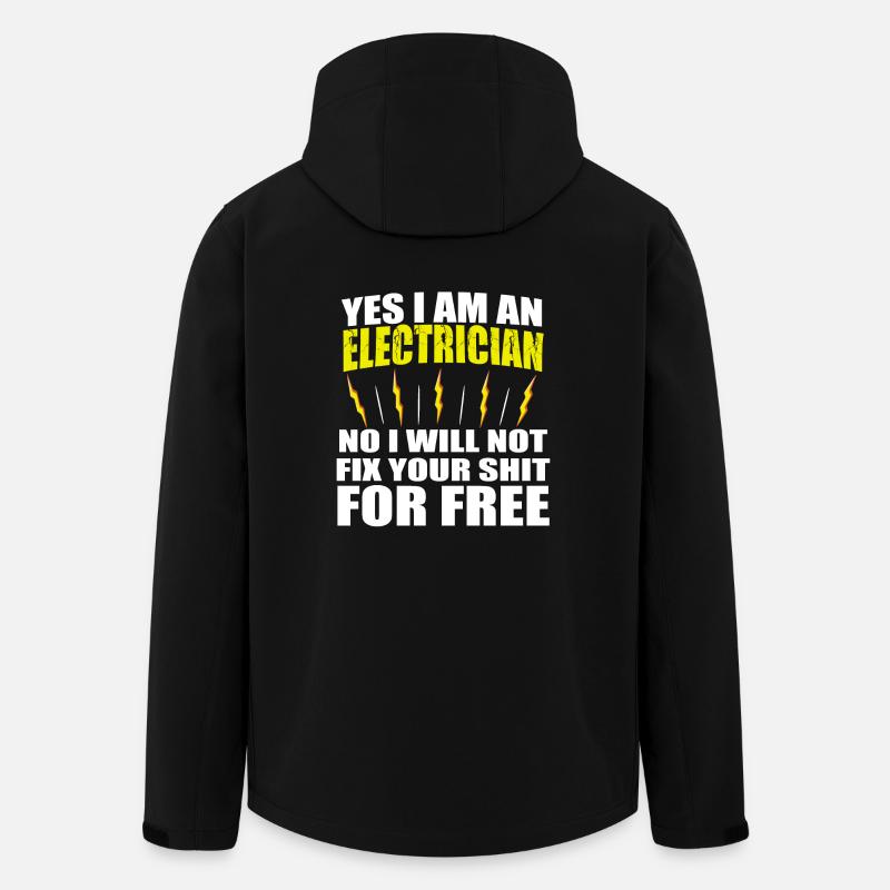 Funny electrician sayings gift - Men’s Recycled Softshell Jacket by Stanley/Stella - black