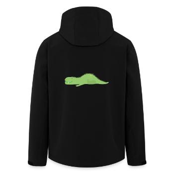 Sleeping Dinosaur - Men’s Recycled Softshell Jacket by Stanley/Stella - black - Back - AI Model Male 185 light (185cm)