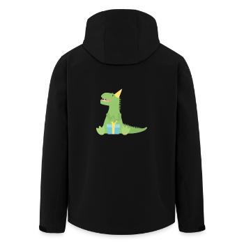 T Rex Birthday Gift - Men’s Recycled Softshell Jacket by Stanley/Stella - black - Back - AI Model Male 185 light (185cm)