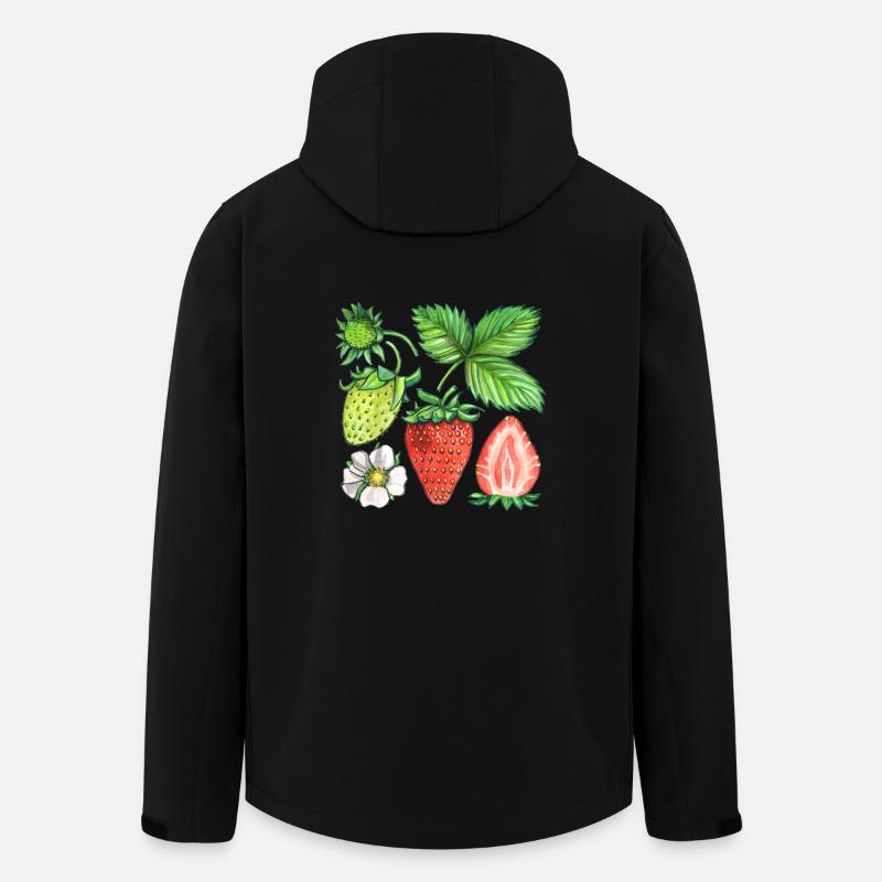 Erdbeeren - Recycelte Männer Softshell-Jacke von Stanley/Stella - Schwarz