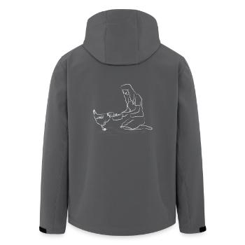 Chicken Feeding Farmer Farmer Gift Idea Chicken - Men’s Recycled Softshell Jacket by Stanley/Stella - black - Back - AI Model Male 185 light (185cm)