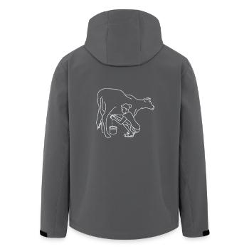 Kuh melken Bauernhof Kühe Stall Geschenkidee Milch - Recycelte Männer Softshell-Jacke von Stanley/Stella - Schwarz - Hinten - AI Model Male 185 light (185cm)