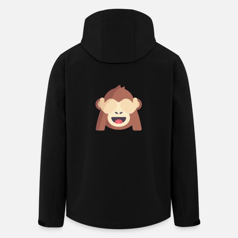 süßes Affen Emoticon - Recycelte Männer Softshell-Jacke von Stanley/Stella - Schwarz