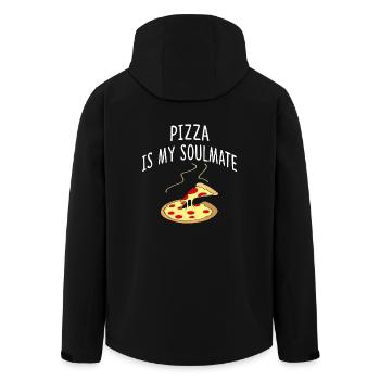Pizza - Men’s Recycled Softshell Jacket by Stanley/Stella - black - Back - AI Model Male 185 light (185cm)