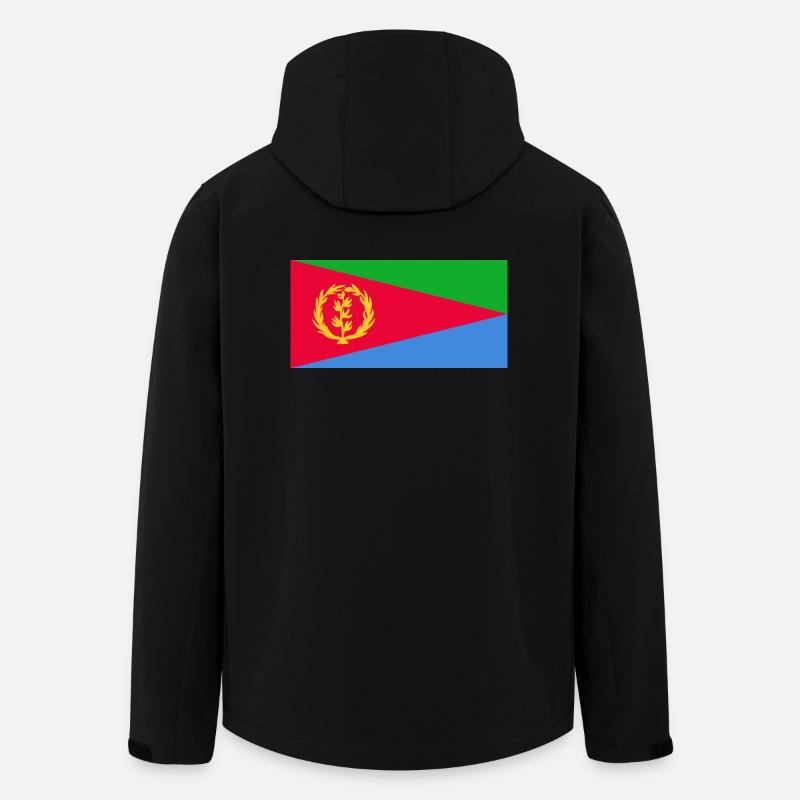 Drapeau de l'Érythrée - Veste softshell homme en polyester recyclé Stanley/Stella - noir