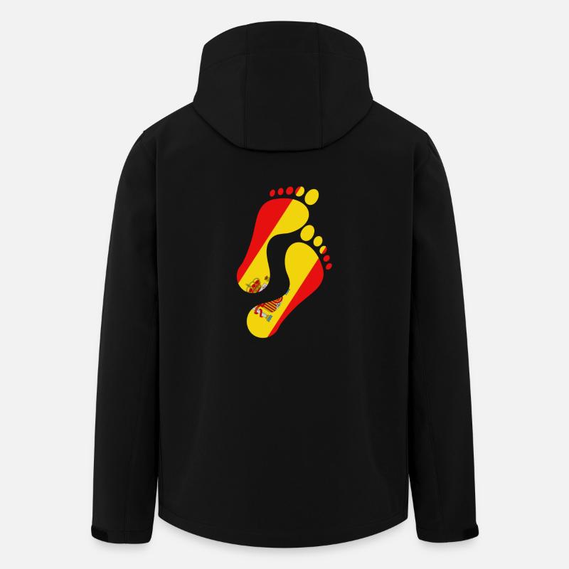 Spanien Flagge Fußabdruck - Recycelte Männer Softshell-Jacke von Stanley/Stella - Schwarz