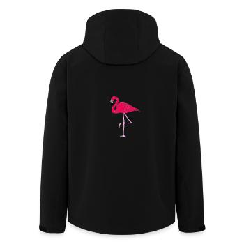 Pink flamingo - Men’s Recycled Softshell Jacket by Stanley/Stella - black - Back - AI Model Male 185 light (185cm)