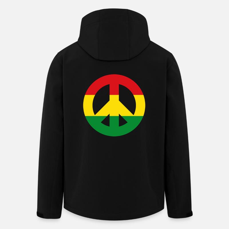 Friedenszeichen Reggae - Recycelte Männer Softshell-Jacke von Stanley/Stella - Schwarz