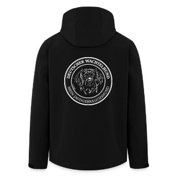 DEUTSCHER WACHTELHUND Jagdgebrauchshund Wilsigns - Recycelte Männer Softshell-Jacke von Stanley/Stella - Schwarz - Hinten - AI Model Male 185 light (185cm)