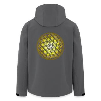 flower of Life - Men’s Recycled Softshell Jacket by Stanley/Stella - black - Back - AI Model Male 185 light (185cm)