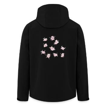 Pigs Fly - Recycelte Männer Softshell-Jacke von Stanley/Stella - Schwarz - Hinten - AI Model Male 185 light (185cm)