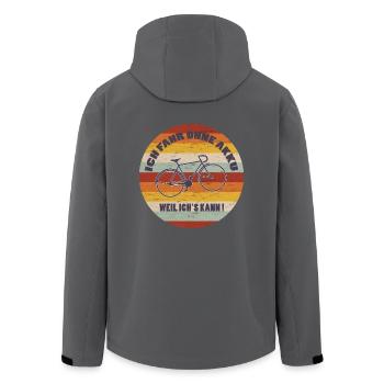 Retro Fahrrad Rad Fahren Ohne Akku Fun Geschenk - Recycelte Männer Softshell-Jacke von Stanley/Stella - Schwarz - Hinten - AI Model Male 185 light (185cm)