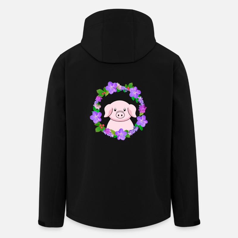 Süßes rosa Schwein - Recycelte Männer Softshell-Jacke von Stanley/Stella - Schwarz