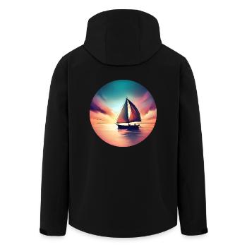 Segelboot segelt in den Sonnenuntergang Schöne - Recycelte Männer Softshell-Jacke von Stanley/Stella - Schwarz - Hinten - AI Model Male 185 light (185cm)