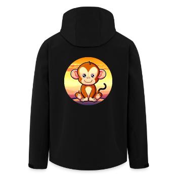 Mignon Singe Chimpanzé Sunset Design - Veste softshell homme en polyester recyclé Stanley/Stella - noir - Dos - AI Model Male 185 light (185cm)