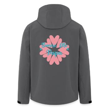 FÊTE DES PÈRES. BONNE FÊTE PAPA. PAPA. BONNE FÊTE - Veste softshell homme en polyester recyclé Stanley/Stella - noir - Dos - AI Model Male 185 light (185cm)