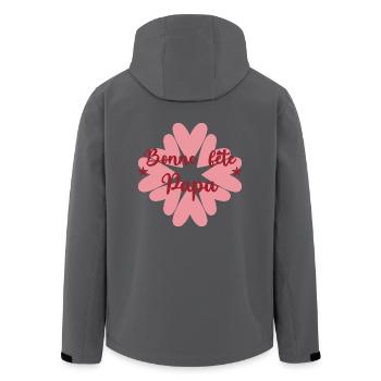 BONNE FÊTE PAPA. PAPA. FÊTE DES PÈRES. BONNE FÊTE - Veste softshell homme en polyester recyclé Stanley/Stella - noir - Dos - AI Model Male 185 light (185cm)