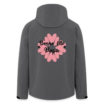 PAPA. FÊTE DES PÈRES. BONNE FÊTE PAPA. BONNE FÊTE - Veste softshell homme en polyester recyclé Stanley/Stella - noir - Dos - AI Model Male 185 light (185cm)